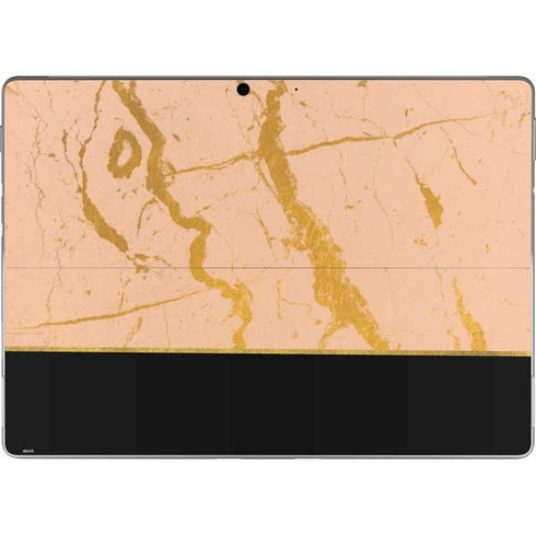 Pink Gold and Black Marble Surface Pro 8 Skin